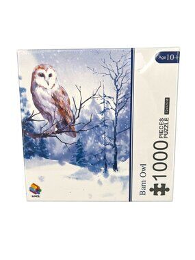 hNCL Barn Owl Winter Snow 1000 Piece Puzzle Age 10+ NIB
